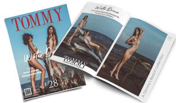 Anna Lebon, Alessandra Nrb - Water Dreams perspective covers - Tommy Nude Art Magazine
