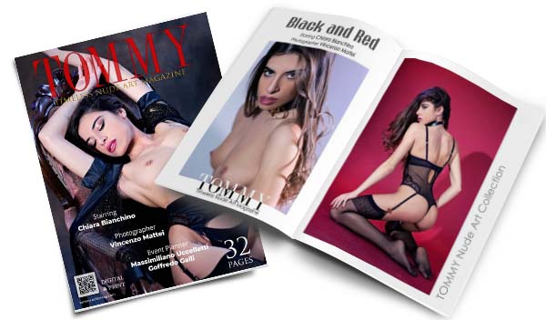 Chiara Bianchino - Black and Red perspective covers - Tommy Nude Art Magazine