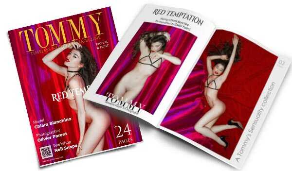 Chiara Bianchino - Red Temptation perspective covers - Tommy Nude Art Magazine