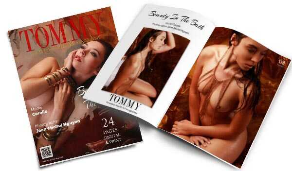 Coralie - Beauty In The Bath perspective covers - Tommy Nude Art Magazine