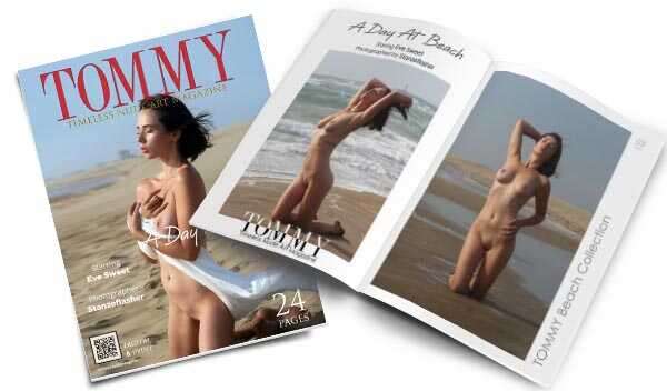 Eve Sweet - A Day At Beach perspective covers - Tommy Nude Art Magazine
