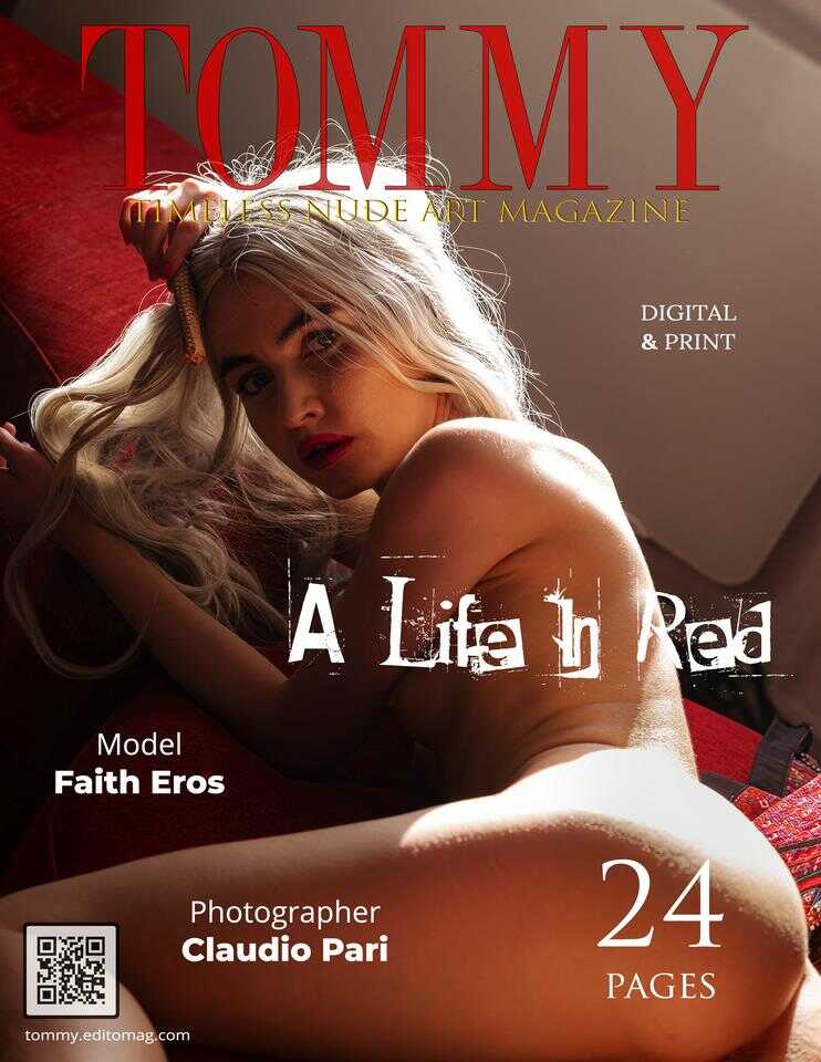 Faith Eros - A Life In Red cover - Tommy Nude Art Magazine