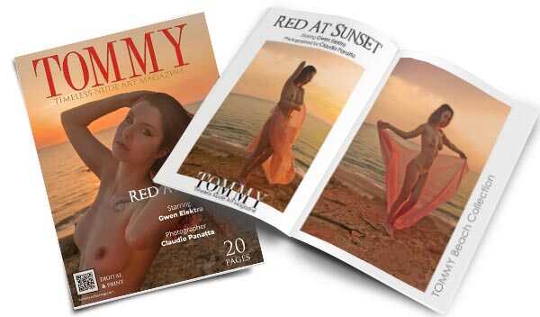 Gwen Elektra - Red At Sunset perspective covers - Tommy Nude Art Magazine
