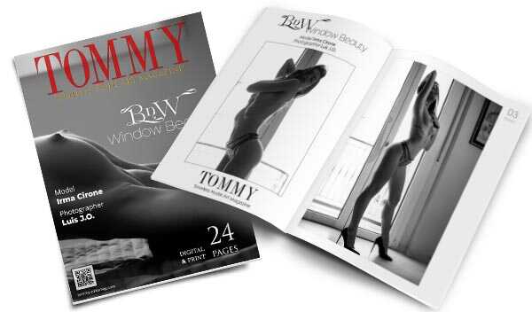 Irma Cirone - BnW Window Beauty perspective covers - Tommy Nude Art Magazine