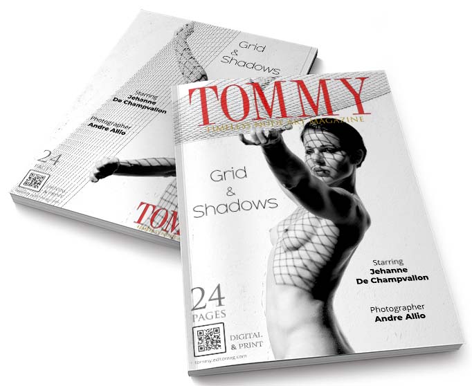 Jehanne De Champvallon - Grid And Shadows perspective covers - Tommy Nude Art Magazine