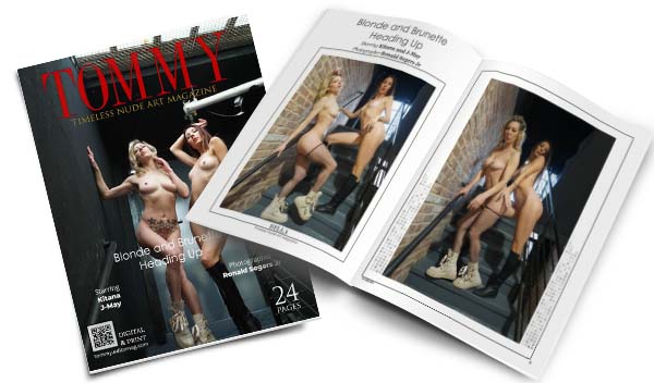 Kitana, J-May - Blonde and Brunette Heading Up perspective covers - Tommy Nude Art Magazine