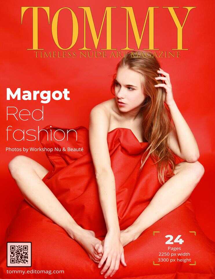 Margot - Red Fashion cover - Tommy Nude Art Magazine