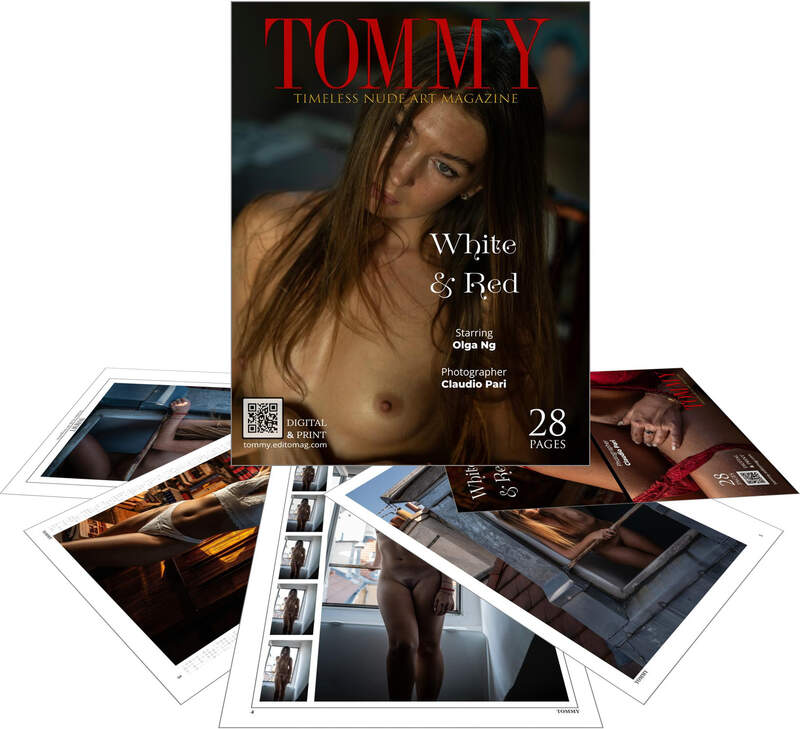 Olga Ng - White and Red perspective covers - Tommy Nude Art Magazine