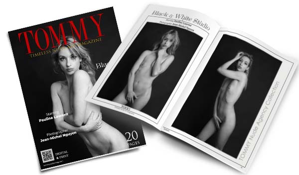 Pauline Laurent - Black and White Studio perspective covers - Tommy Nude Art Magazine
