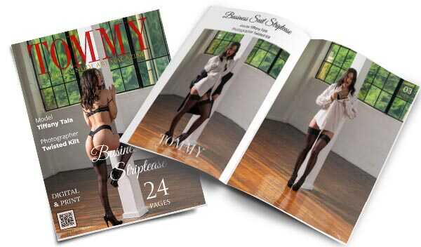 Tiffany Tala - Business Suit Striptease perspective covers - Tommy Nude Art Magazine